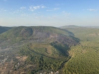Bodrum'da kontrol altına alınan orman yangınında soğutma çalışmaları havadan görüntülendi